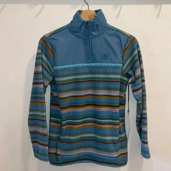 Billabong Tops - Billabong Boundary Lite Mock Neck Fleece - Size XS - Stormy Blue